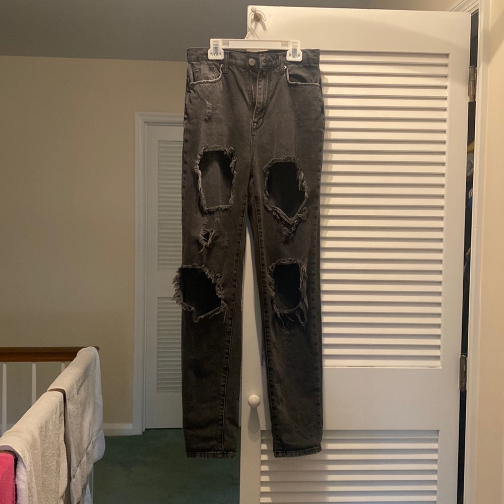 American Eagle Mom High Rise Jeans with Rips